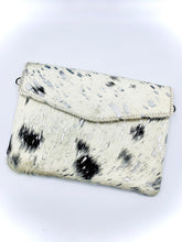 Load image into Gallery viewer, Leather and Fur Envelope Crossbody Handbag
