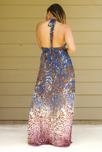 Load image into Gallery viewer, Blue Leopard Safari dress
