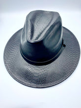 Load image into Gallery viewer, Black Croc Fedora Hat
