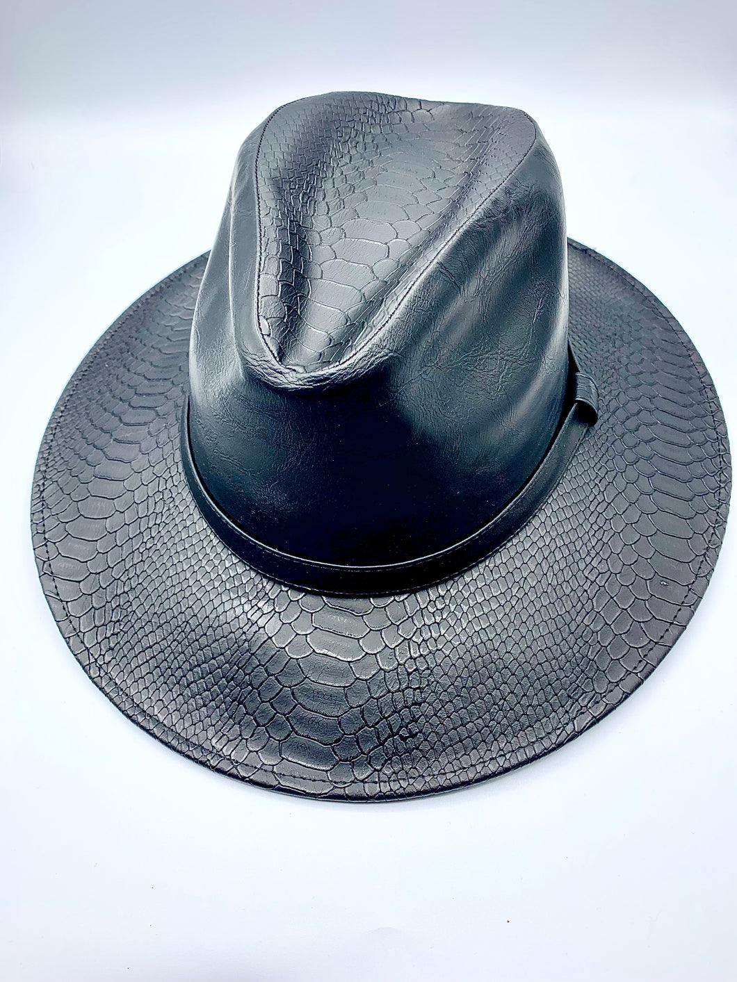 Black Croc Fedora Hat