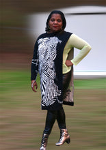 Load image into Gallery viewer, Black n White One Sleeve Sweater Dress
